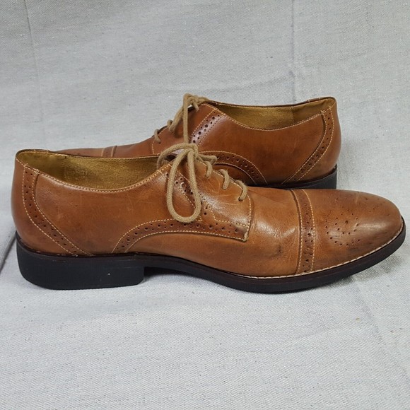 Sandro Moscoloni Oxfords Shoes Mens Sz 13 D Brown Leather Brogue Cap Toe 220147 - Picture 6 of 10